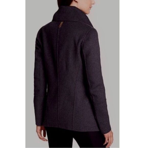 Mackage Vane Black Luxe Wool Draped Waterfall Collar Wrap Jacket Marila Sz XS - Picture 7 of 7